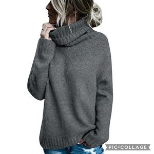 Gap Luxe Grey Turtleneck Sweater sz Medium